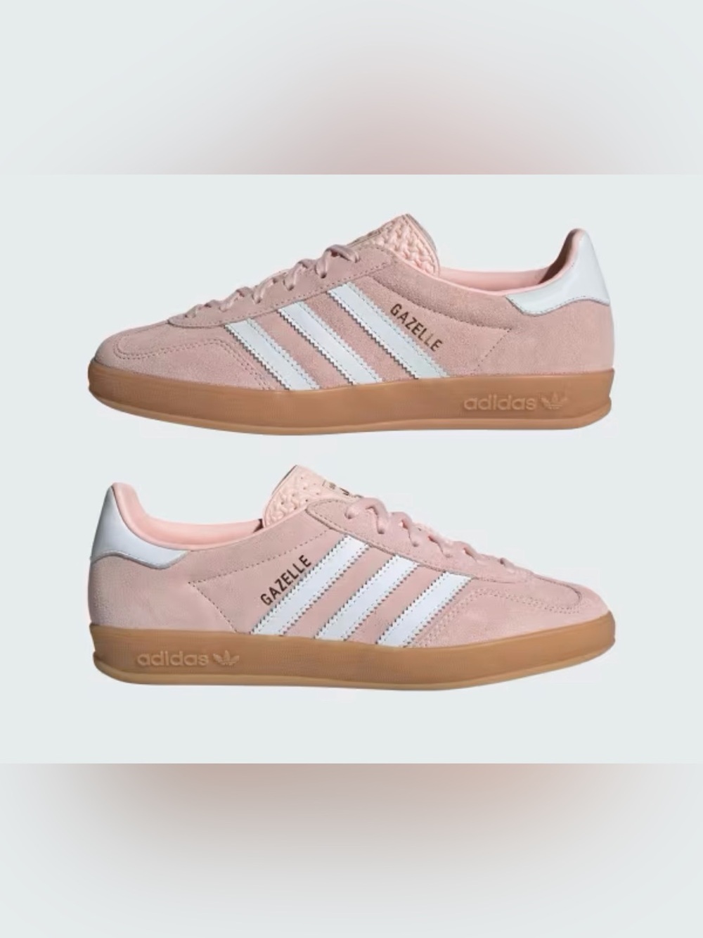 Adidas Gazelle Women’s Light Pink Suede Sneakers with White Stripes. - Picture 5 of 5